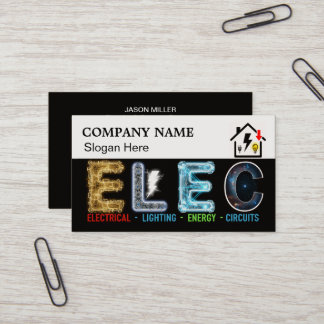 Tarjeta De Visita Custom Electrician Business Card with Company Logo