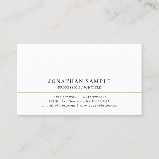 Tarjeta De Visita Custom Elegant Modern Simple Template Professional (Anverso)