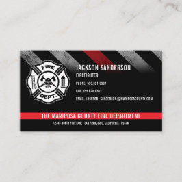 Tarjeta De Visita Custom Firefighter Red Line Logo Fire Department
