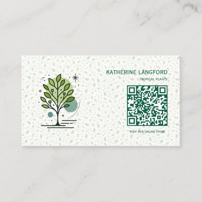 Tarjeta De Visita Custom Greenleaf Nursery Branding  (Anverso)