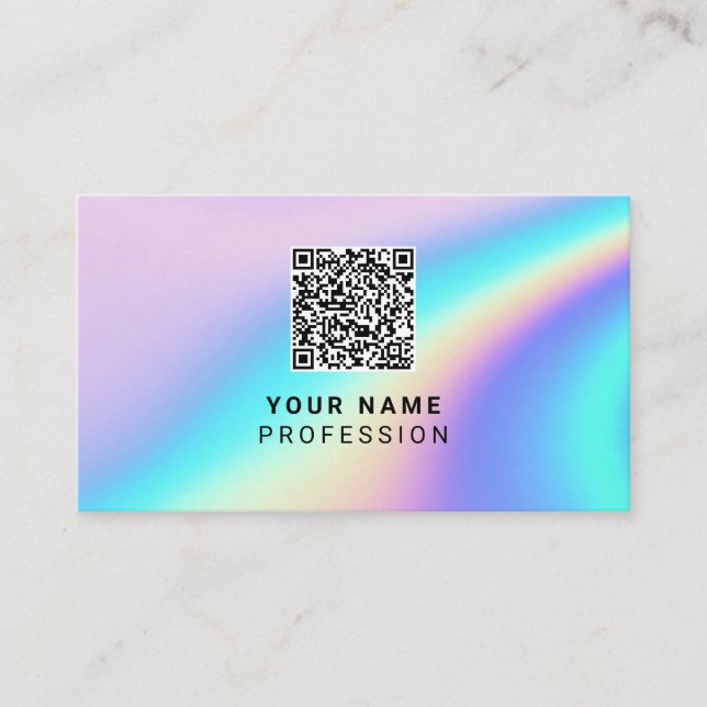 Tarjeta De Visita Custom Holographic Qr Code (Anverso)