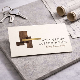 Tarjeta De Visita Custom Home Builder Logo Ivory