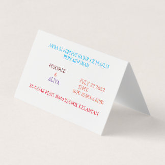 Tarjeta De Visita Custom Horizontal Tent Fold Folded Business Card