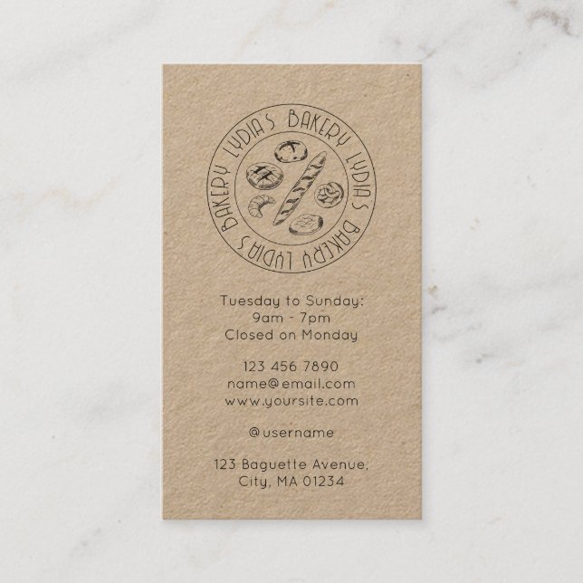 Tarjeta De Visita Custom Kraft Business Card with Hand-Drawn Logo (Anverso)