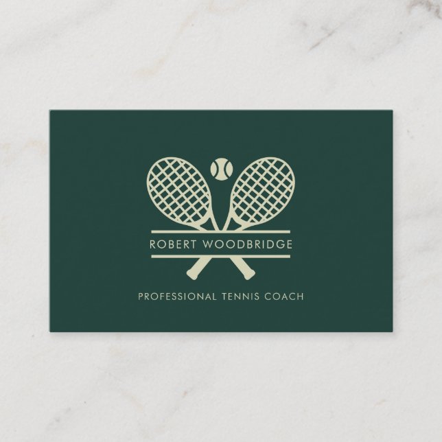 Tarjeta De Visita Custom Lawn Tennis Sports Club Coach (Anverso)