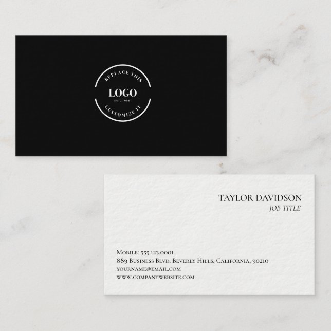 Tarjeta De Visita Custom Logo Minimalist Modern Professional Brandin (Anverso / Reverso)