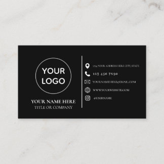 Tarjeta De Visita Custom logo modern minimalist social media icons b