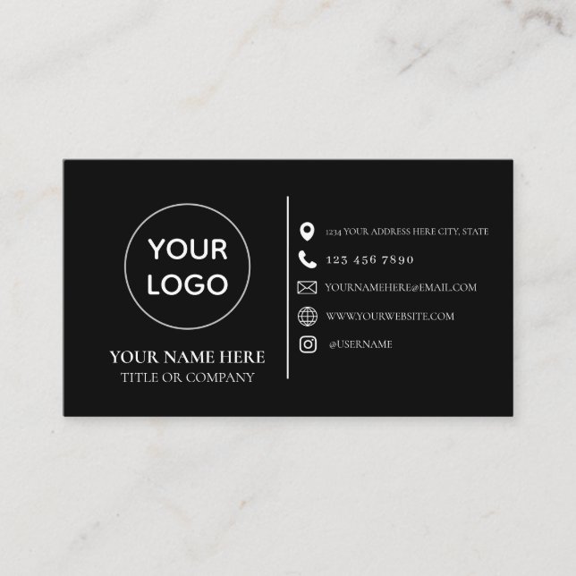 Tarjeta De Visita Custom logo modern minimalist social media icons b (Anverso)