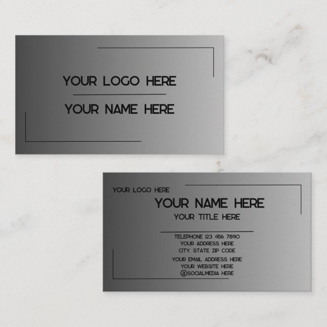 Tarjeta De Visita Custom Logo Name Minimalist Modern Professional (Anverso / Reverso)