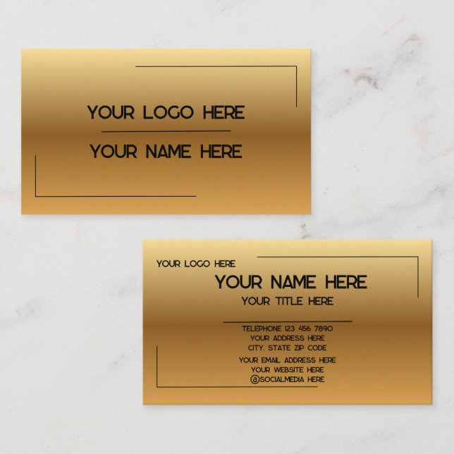 Tarjeta De Visita Custom Logo Name Minimalist Modern Professional (Anverso / Reverso)