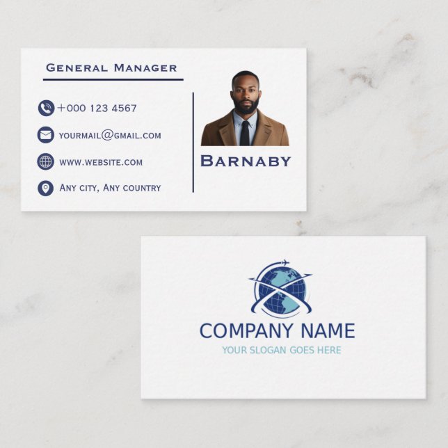 Tarjeta De Visita Custom Logo Professional Business Card Corporate (Anverso / Reverso)