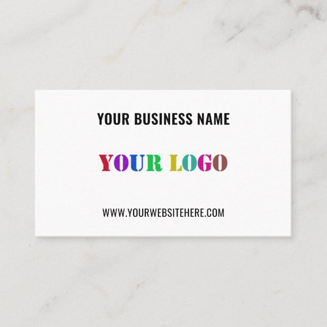 Tarjeta De Visita Custom Logo Text Promotional Business Card Example (Anverso)