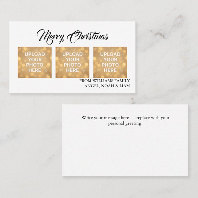 Tarjeta De Visita Custom Merry Christmas Photo Business card theme (Anverso / Reverso)