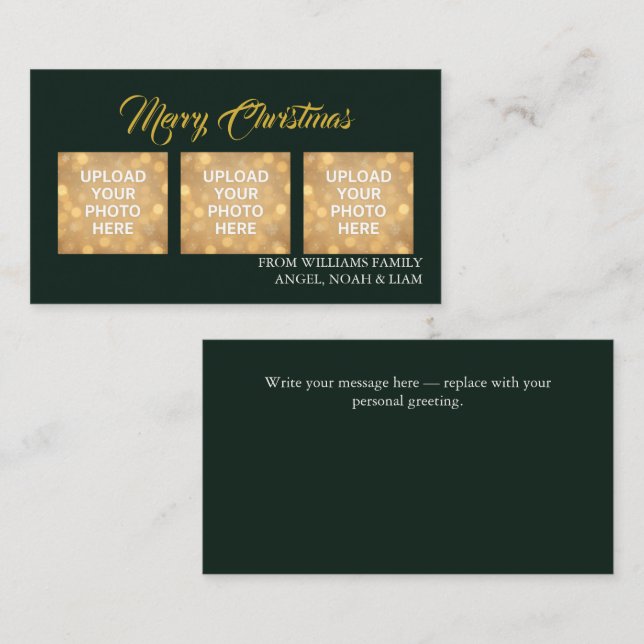 Tarjeta De Visita Custom Merry Christmas Photo Card (Anverso / Reverso)