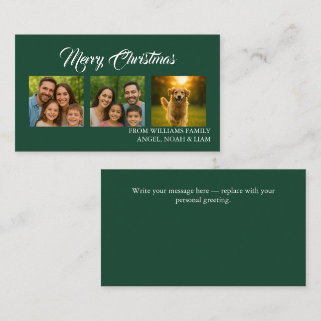 Tarjeta De Visita Custom Merry Christmas Photo Card (Anverso / Reverso)