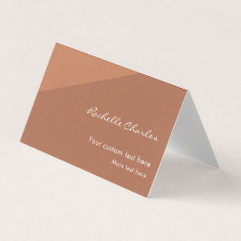 Tarjeta De Visita Custom Modern Elegant Copper Tan QR Code Promotion