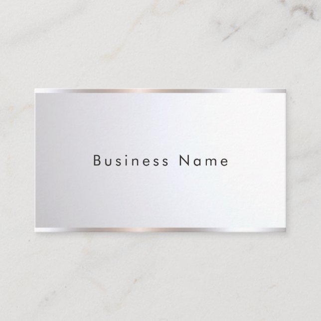 Tarjeta De Visita Custom Modern Elegant Professional Template Silver (Anverso)