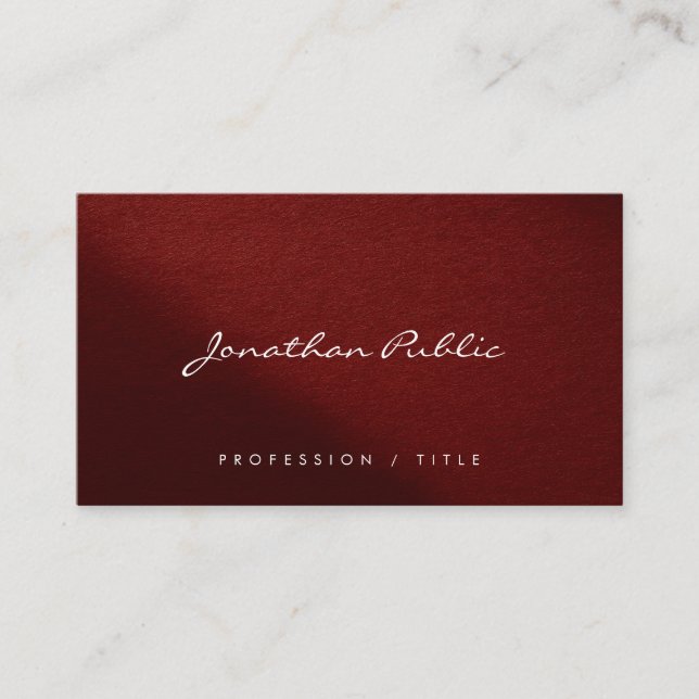 Tarjeta De Visita Custom Modern Elegant Simple Typography Script (Anverso)