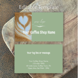 Tarjeta De Visita Custom Modern Sage Add Logo and Photo Template