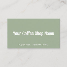 Tarjeta De Visita Custom Modern Sage Green Coffee Shop Template