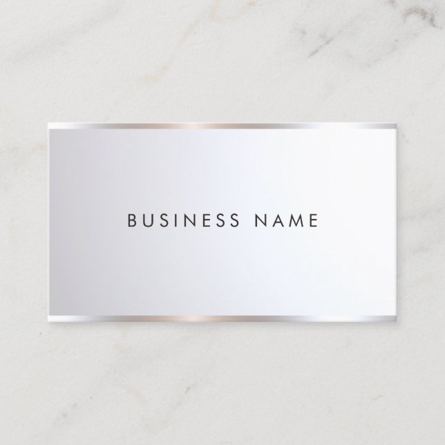 Tarjeta De Visita Custom Modern Stylish Professional Silver Template (Anverso)