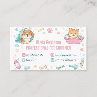 Tarjeta De Visita Custom Pet Groomer Business Card 