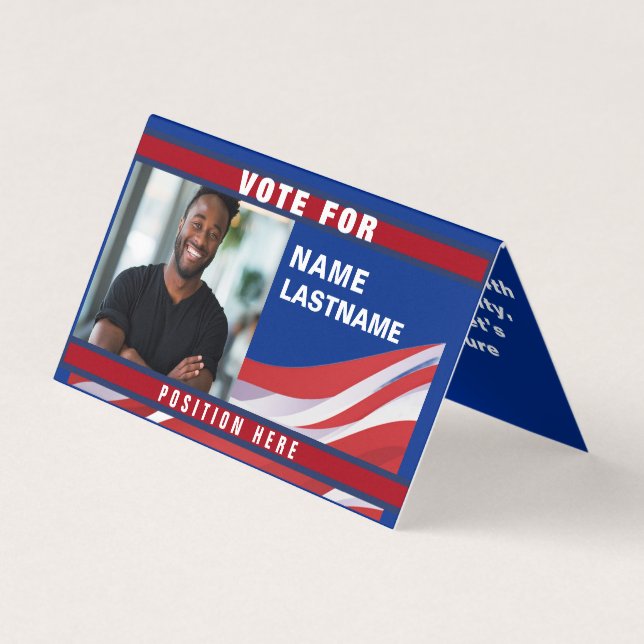 Tarjeta De Visita Custom Politics Campaign Template (Anverso)