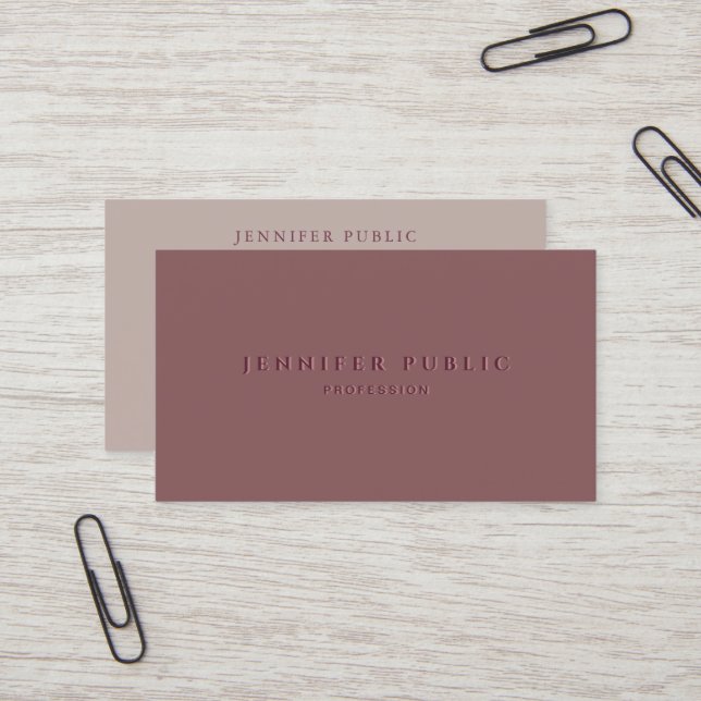 Tarjeta De Visita Custom Professional Elegant Template Simple Luxury (Anverso/Reverso In Situ)
