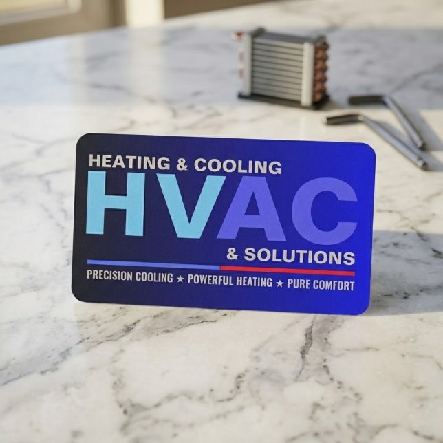 Tarjeta De Visita Custom Professional Modern HVAC Services (best hvac business cards)