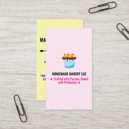 Tarjeta De Visita Custom Professional Pink Slogans & Bakery Logo