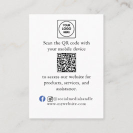 Tarjeta De Visita Custom QR Code Business Branding Card Menu 