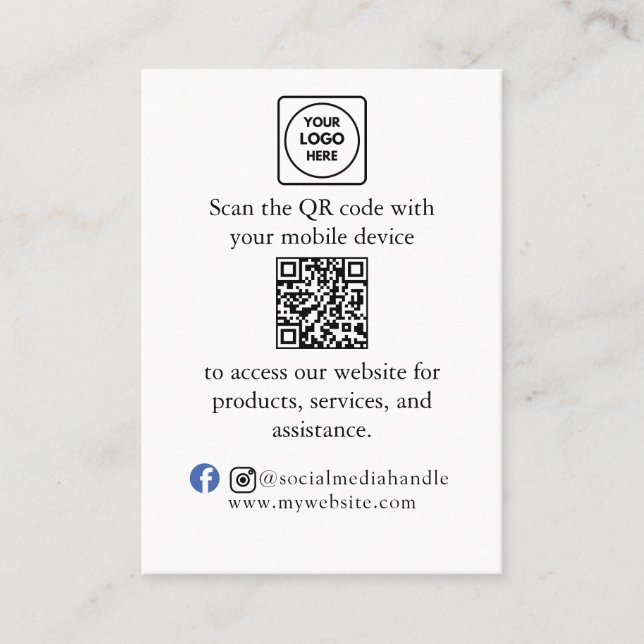 Tarjeta De Visita Custom QR Code Business Branding Card Menu  (Anverso)