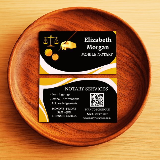 Tarjeta De Visita Custom QR Code Business Card for Mobile Notary  (Subido por el creador)