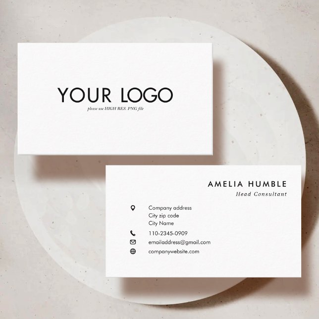 Tarjeta De Visita Custom Rectangular Logo Business card template (Subido por el creador)