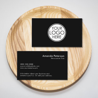 Tarjeta De Visita Custom Simple Minimalist Logo Black