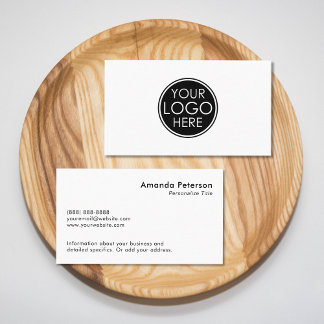 Tarjeta De Visita Custom Simple Minimalist Logo White