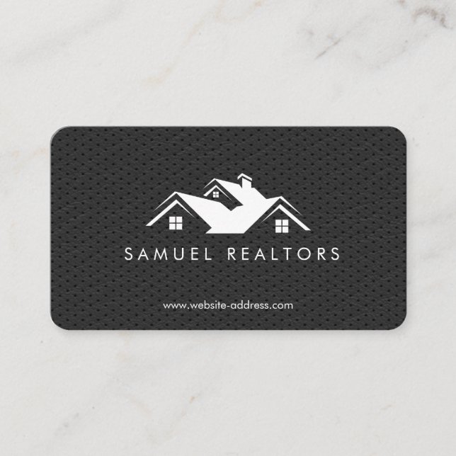 Tarjeta De Visita Custom Stylish Modern Real Estate Home Logo (Anverso)