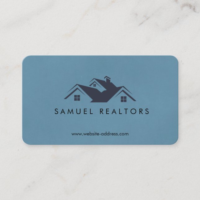 Tarjeta De Visita Custom Stylish Modern Real Estate Home Logo (Anverso)