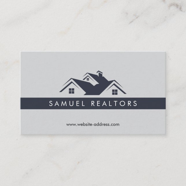 Tarjeta De Visita Custom Stylish Modern Real Estate Home Logo (Anverso)
