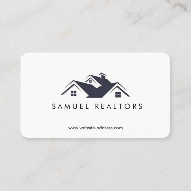 Tarjeta De Visita Custom Stylish Modern Real Estate Home Logo (Anverso)