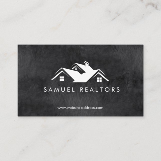 Tarjeta De Visita Custom Stylish Modern Real Estate Home Logo (Anverso)