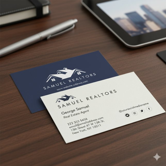 Tarjeta De Visita Custom Stylish Modern Real Estate Home Logo (Subido por el creador)