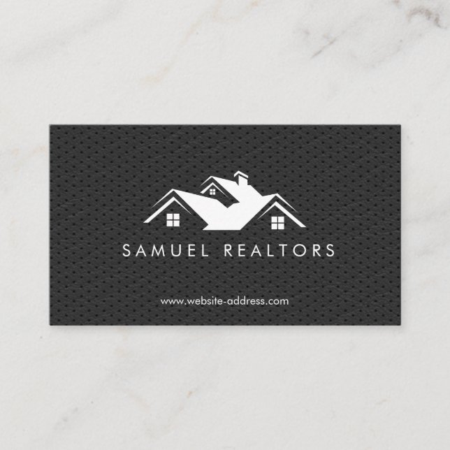 Tarjeta De Visita Custom Stylish Modern Real Estate Home Logo (Anverso)
