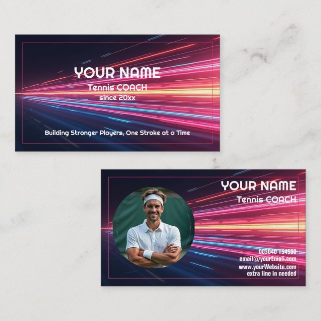 Tarjeta De Visita 🎾Custom text, Any Coach Mode On (Anverso / Reverso)