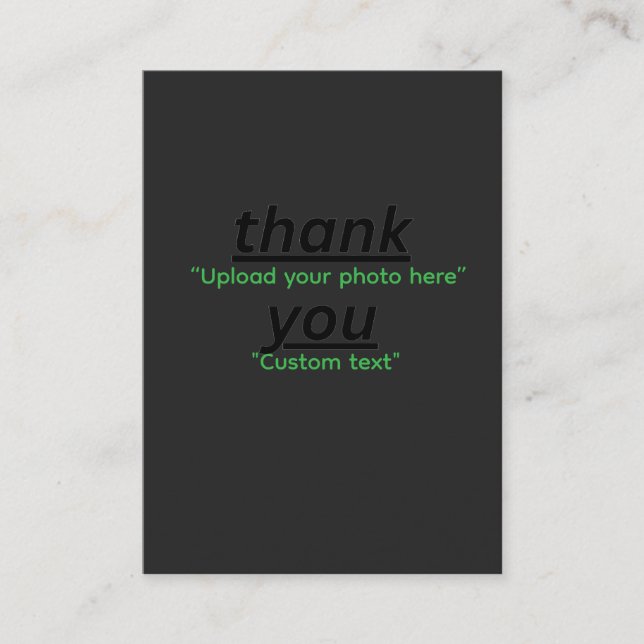 Tarjeta De Visita Custom Text & Upload Your Photo Personalized (Anverso)