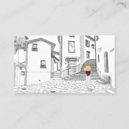 Tarjeta De Visita Custom Travel Agent Business Card with Cityscape