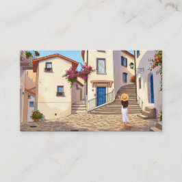 Tarjeta De Visita Custom Travel Agent Business Card with Cityscape