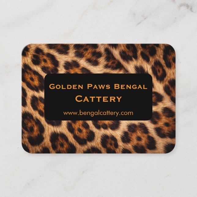 Tarjeta De Visita Customizable Bengal Cat Cattery  (Anverso)
