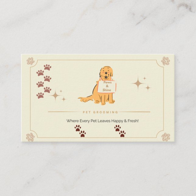 Tarjeta De Visita Customizable Dog & Cat Groomer Contact Card | Edit (Anverso)