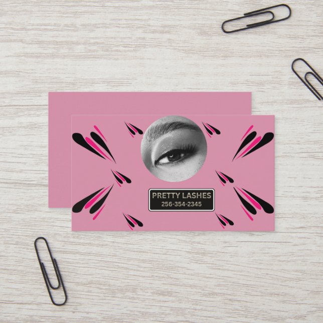 Tarjeta De Visita Customizable Eyelash Extension Gold Makeup Card (Anverso/Reverso In Situ)